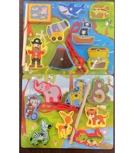 ŁOWIĆ RYBY DREWNIANE (22,5*18 CM)-CENA:8,5