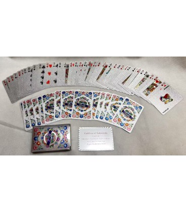 Karty do pokera z kwiecistymi wzorami . CENA: 7,5