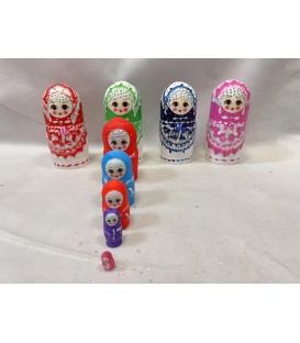 TRADYCYJNE MATRIOSZKI ROSYJSKIE – RĘCZNIE MALOWANE FIGURKI DEKORACYJNE(15CM)-CENA:23,9