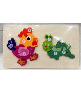 DREWNIANA UKŁADANKA PUZZLE ZWIERZĘTA – ZABAWKA EDUKACYJNA DLA DZIECI(22,5*13CM)- CENA:5,5