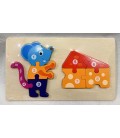 DREWNIANA UKŁADANKA PUZZLE ZWIERZĘTA – ZABAWKA EDUKACYJNA DLA DZIECI(22,5*13CM)- CENA:5,5
