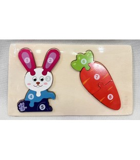 DREWNIANA UKŁADANKA PUZZLE ZWIERZĘTA – ZABAWKA EDUKACYJNA DLA DZIECI(22,5*13CM)- CENA:5,5