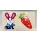DREWNIANA UKŁADANKA PUZZLE ZWIERZĘTA – ZABAWKA EDUKACYJNA DLA DZIECI(22,5*13CM)- CENA:5,5