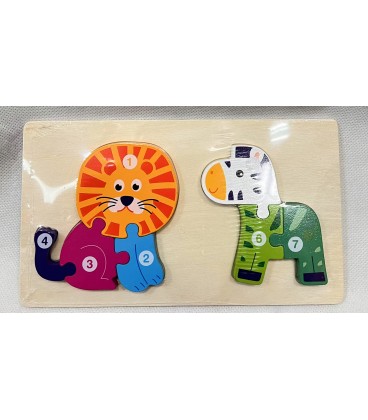 DREWNIANA UKŁADANKA PUZZLE ZWIERZĘTA – ZABAWKA EDUKACYJNA DLA DZIECI(22,5*13CM)- CENA:5,5
