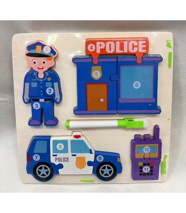 ZESTAW EDUKACYJNY: PUZZLE DREWNIANE I TABLICA DO RYSOWANIA DLA DZIECI(22,5*22,5*1,1CM)-CENA:8,5