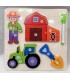 ZESTAW EDUKACYJNY: PUZZLE DREWNIANE I TABLICA DO RYSOWANIA DLA DZIECI(22,5*22,5*1,1CM)-CENA:8,5