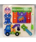 ZESTAW EDUKACYJNY: PUZZLE DREWNIANE I TABLICA DO RYSOWANIA DLA DZIECI(22,5*22,5*1,1CM)-CENA:8,5