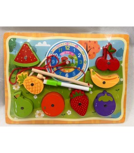 EDUKACJA POPRZEZ ZABAWĘ: NAUKA ZEGARA, ROZWIJANIE ZDOLNOŚCI MANUALNYCH I KREATYWNOŚCI DZIECKA.(30*22,5*1,8CM)-CENA:12,5