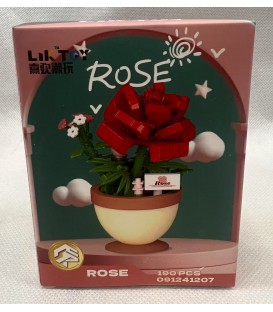 Kwiatowa Doniczka 3D Róża (190psc) - Cena:4,5