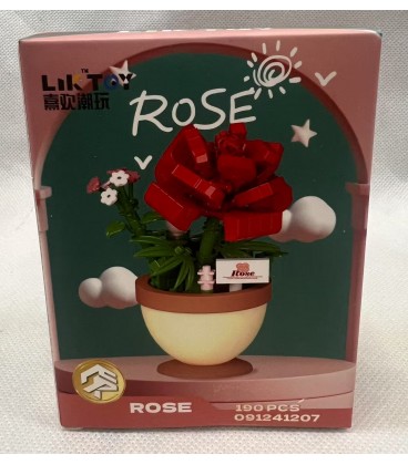 Kwiatowa Doniczka 3D Róża (190psc) - Cena:4,5