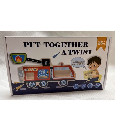 Drewniany Wóz Strażacki do Skręcania (31.5*18*3.5CM)-Cena: 22,9