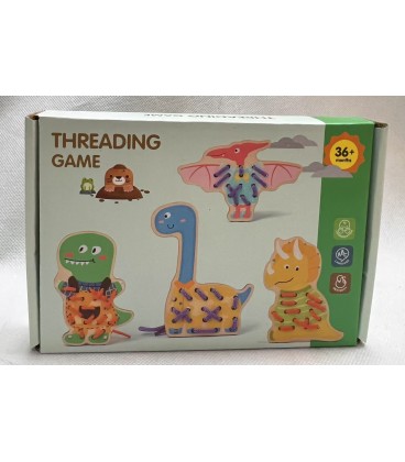 Drewniana gra do nauki przewlekania(20*13,7*3CM)- Cena:8,9